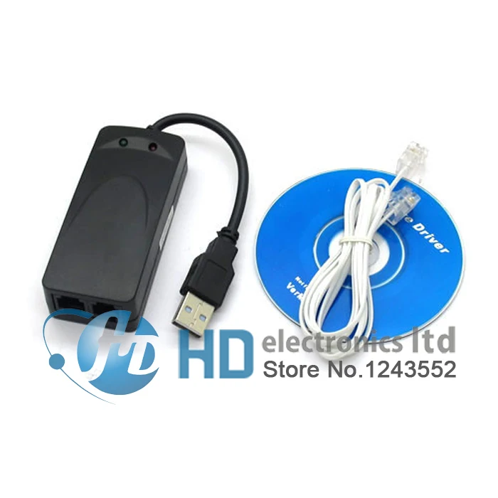 Для факса, модема, с USB внешним 56K Data V9.0 2 портами для Win7 Ethernet Phone