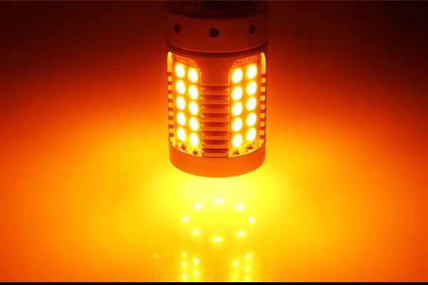 IJDM автомобиля BAU15S светодиодный Нет Hyper флэш Янтарный Желтый 48-SMD 3030 светодиодный 7507 PY21W светодиодный лампы для указатели поворота, Canbus Error Free