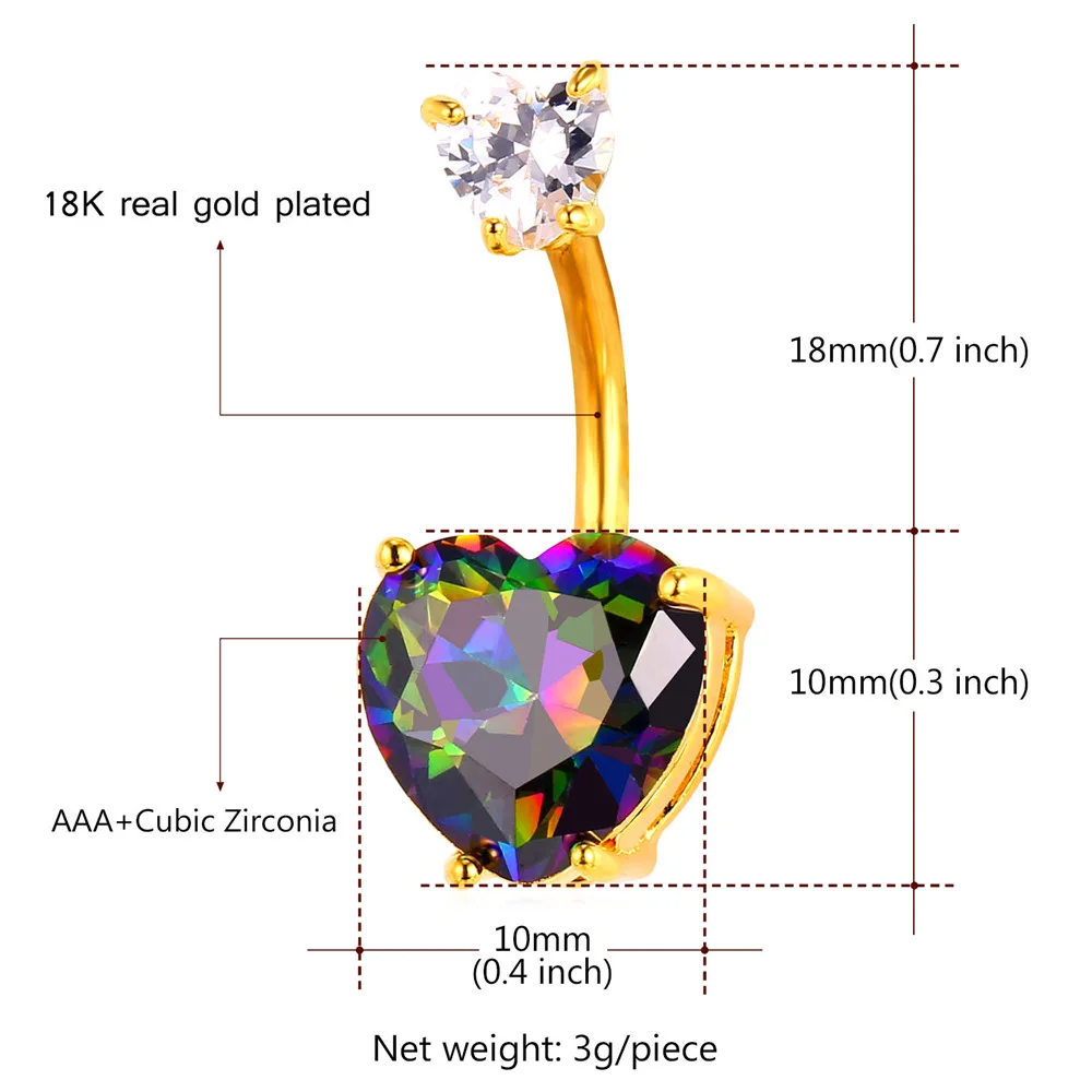 Сердце &quotматроска&quot и Сережка для пирсинга пупка пирсинг аксессуары модные
