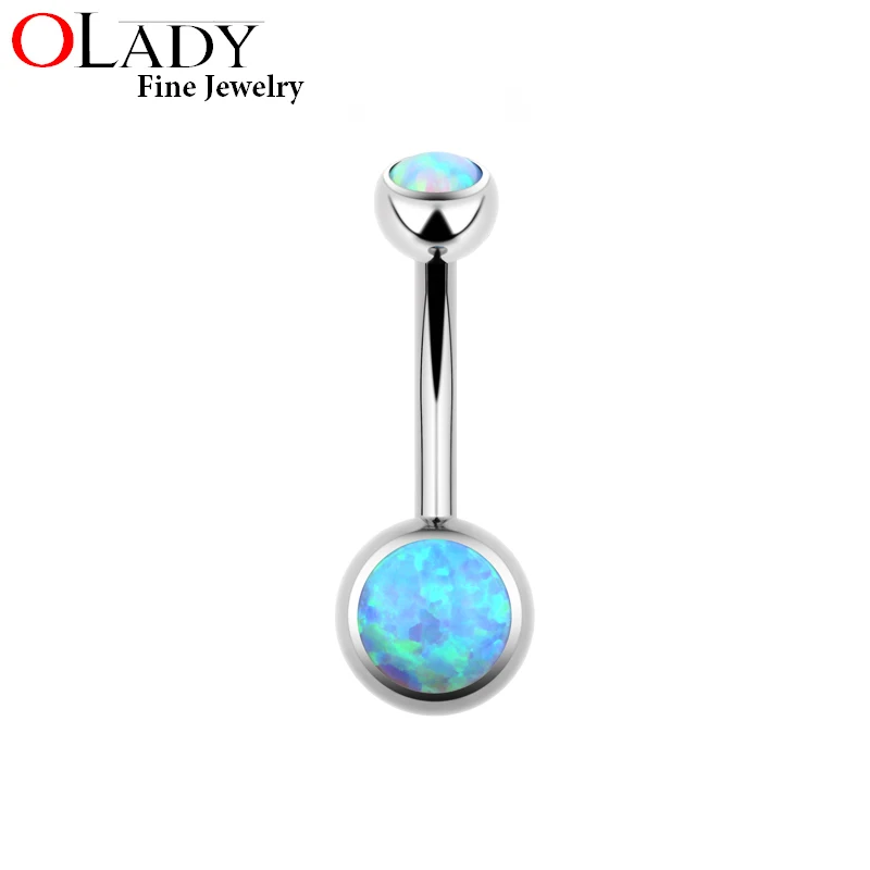 Изогнутые Штанги из титана 14 г 10 мм с опалом|piercing body jewelry|body jewelrybelly button |
