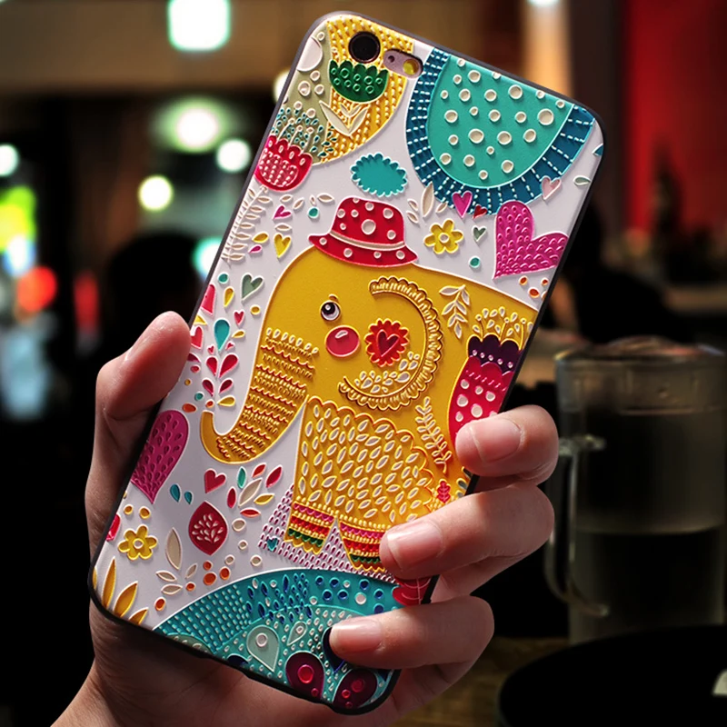 daxiang Рельефный милый цветок ТПУ 3D Emboss силиконовый чехол для iPhone X XR 6 6S 7 8 Plus 5 5S SE 9 чехлы для iPhone XS Max Coque Cover Shell - Цвет: daxiang