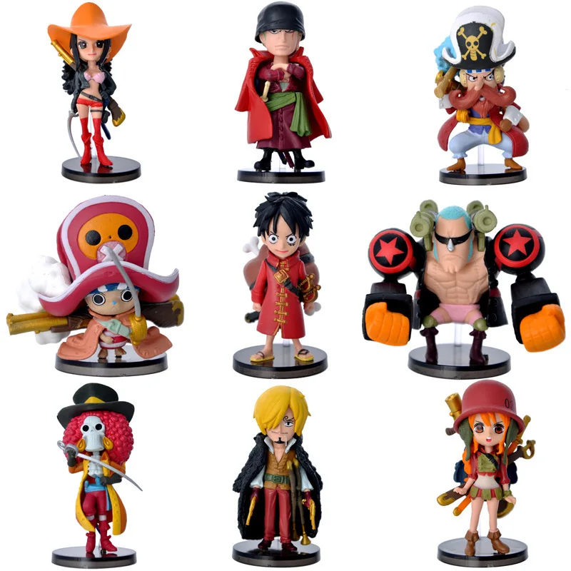 9 шт./компл. Аниме One Piece Mini Luffy ророноа Зоро Санджи Chopper Franky фигурка Nami игрушки из