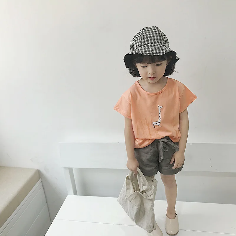 2019 Летняя Повседневная модная футболка в Корейском стиле для мальчиков и девочек