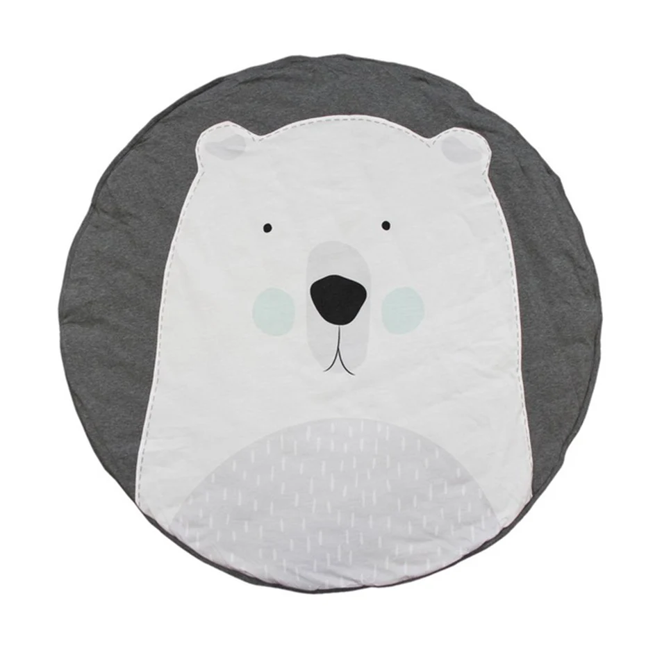 Bear 1 шт., 90*90 см, игровые коврики, коврик для малышей, Мультяшные животные, уши кролика, круглые игрушки для ползания, коврик, украшение для детской комнаты, реквизит для фотосессии - Цвет: Bear