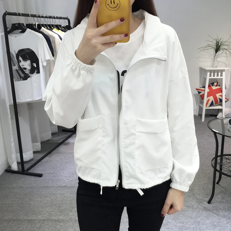 Women Jacket Basic Coat Spring Summer Newest Fashion Female Casual Long Sleeve Loose Solid Short Thin Jacket Outerwear Coat
