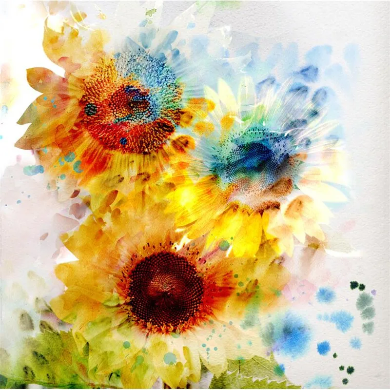 beibehang wallpaper quality flash silver cloth / Minimalist abstract entrance sofa painting sunflowers large mural | Обустройство
