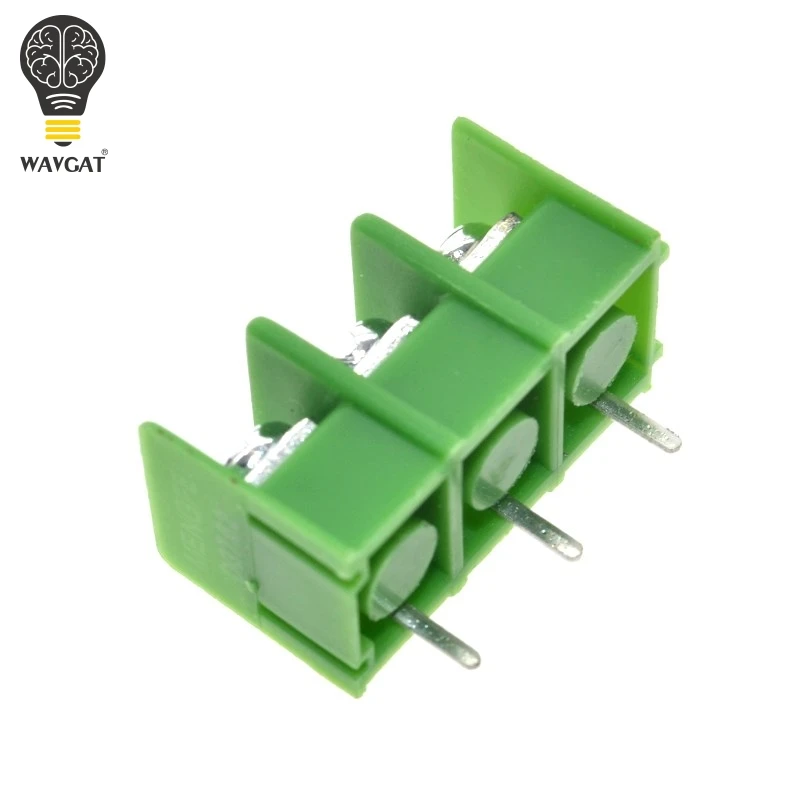 20PCS/LOT KF7.62-3P 7.62mm pitch pcb screw block Splice connector terminal KF7.62 3Pin Green ROHS Can be connected | Электронные