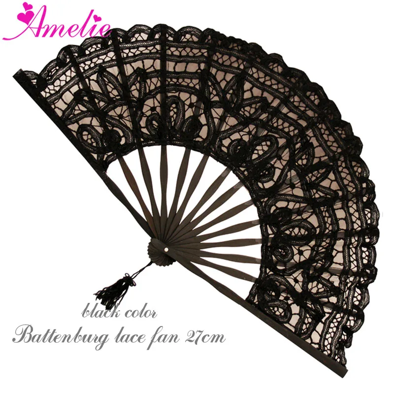 Свадебный кружевной веер Винтажный ручной работы 27 см 1 шт.|battenburg lace|victorian wedding