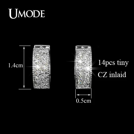 UMODE Уникальные серьги кольца в форме сердца украшенные цирконием UE0015|earring loop|loop