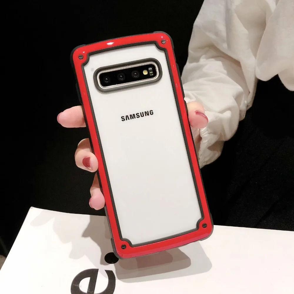 Противоударный чехол-броня Прозрачный чехол для samsung Galaxy Note 10 Pro S10 5G S10 плюс A30 A50 A70 Note 9 8 S9 S8 силиконовый прозрачный Футляр