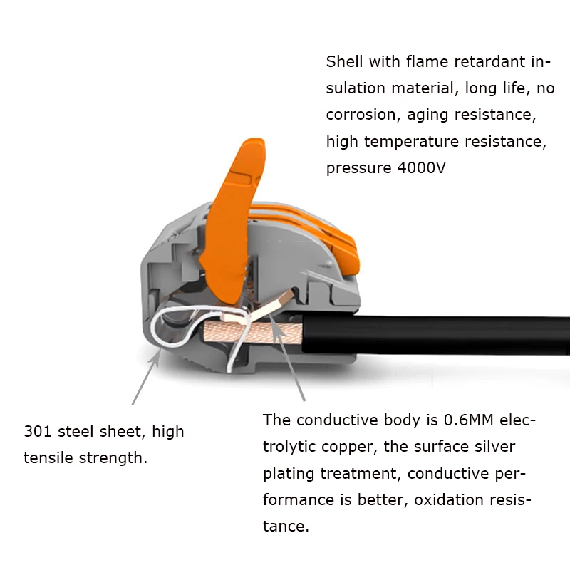10 шт. Универсальный Компактный соединитель для проводов соединители быстрой проводки 5 контактов клеммный