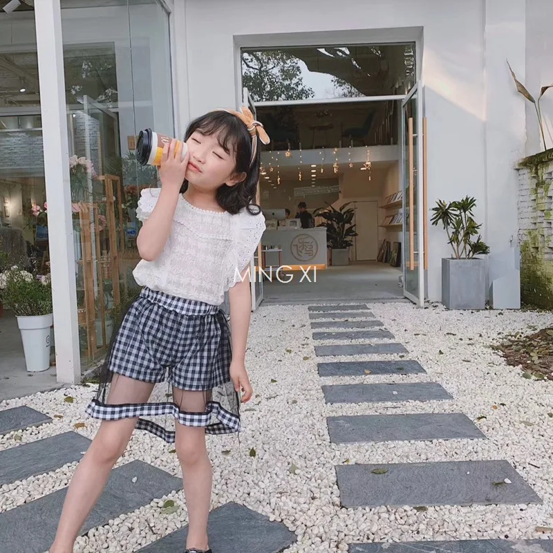 2019 Новая летняя детская одежда юбка для девочек Детская клетчатая модная