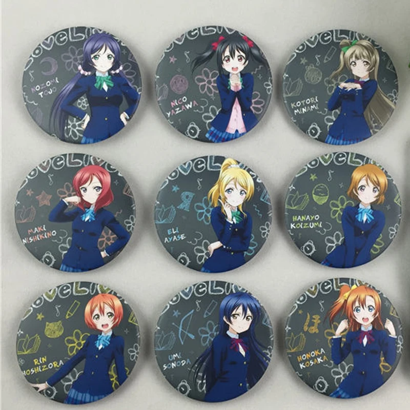 9 шт./компл. значок аниме Love live Lovelive Minami Kotori Ayase Eli Sonoda Nozomi брошь значок больше стилей значок Kawai анимация
