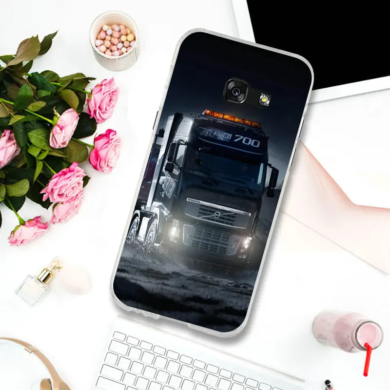Picture 10 Мягкие силиконовые прозрачные телефонные чехлы для samsung Galaxy J3 J4 J5 J6 J7 J8 A3 A5 A7 супер классные тяжелый грузовик автомобиля - Цвет: Picture 10