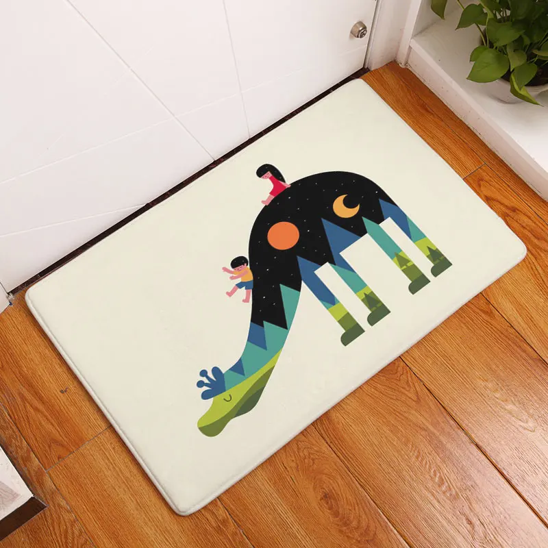 Monily фланель Водонепроницаемый против скольжения двери Коврики мультфильм