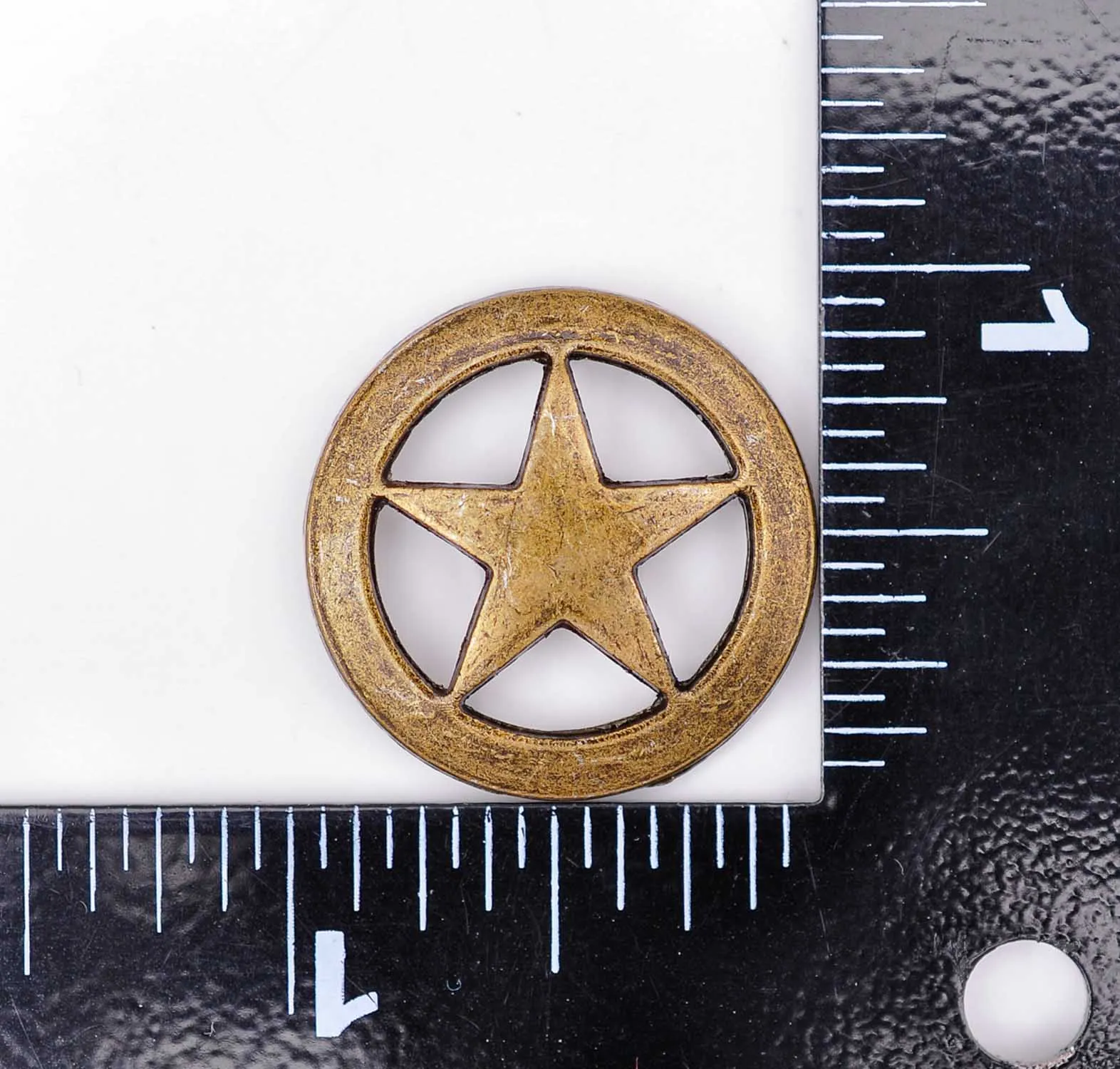 1" Brass Cowboy Texas Star Leathercraft Hatband Belt Handbag Stud Rivet Conchos Button Screwback 20pc