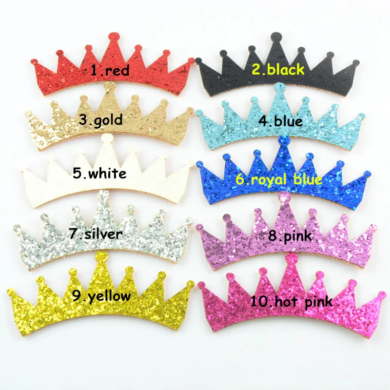 30 шт./лот необработанные мини блестки войлочная Корона аксессуары для волос