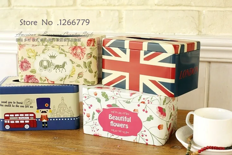 2016 NEW Classic iron series British style paper towel box multicolor optional European Home Furnishing storage boxes Дом и сад