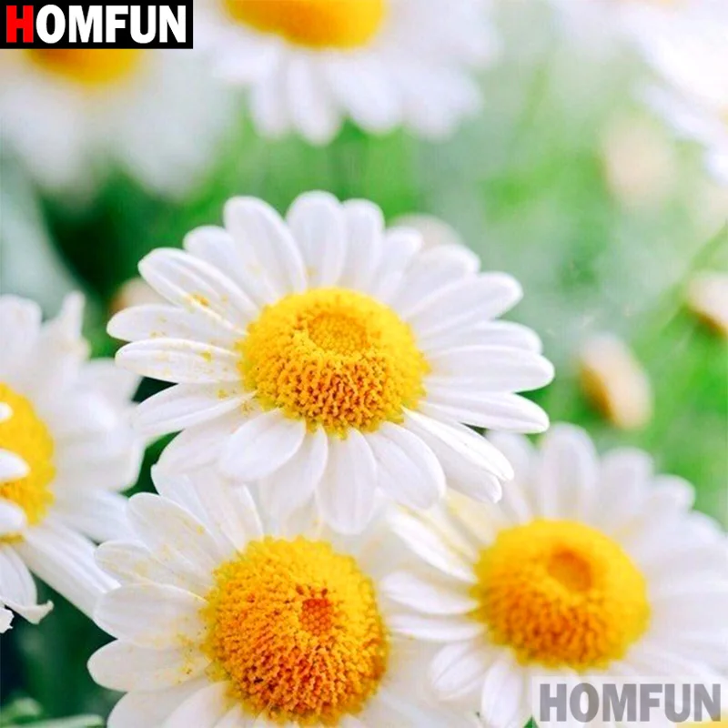 

HOMFUN Full Square/Round Drill 5D DIY Diamond Painting "Daisy flower landscape" 3D Embroidery Cross Stitch 5D Decor Gift A16843