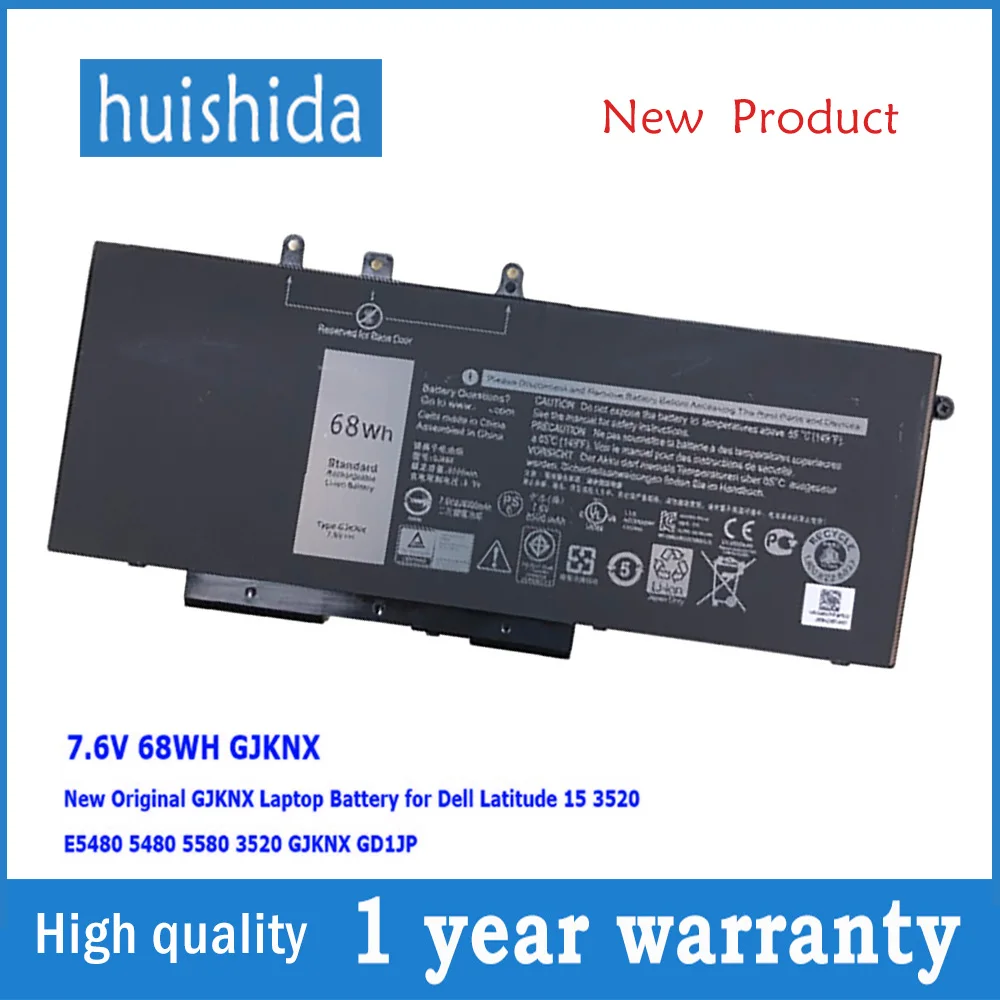 7 6 В 68 Втч GJKNX новый оригинальный аккумулятор для ноутбука Dell Latitude 15 3520 E5480 5480 5580 GD1JP