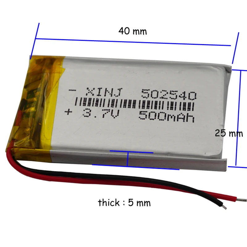 XINJ 3 7 V 500 mAh литий полимерный аккумулятор Li ion li po cell 502540 для MP4 Электронная книга