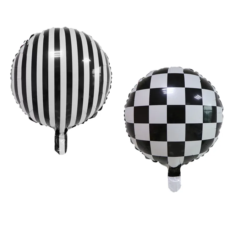 50 шт./лот 18 дюймов черно-белые полосатые шахматные круглые модные украшения для