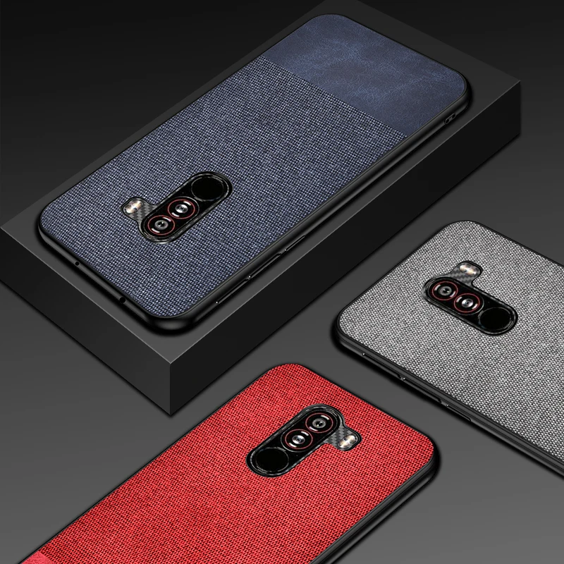 Non-slip case for Xiaomi Pocophone F1 luxury Cloth+PC+TPU material back cover | Мобильные телефоны и аксессуары