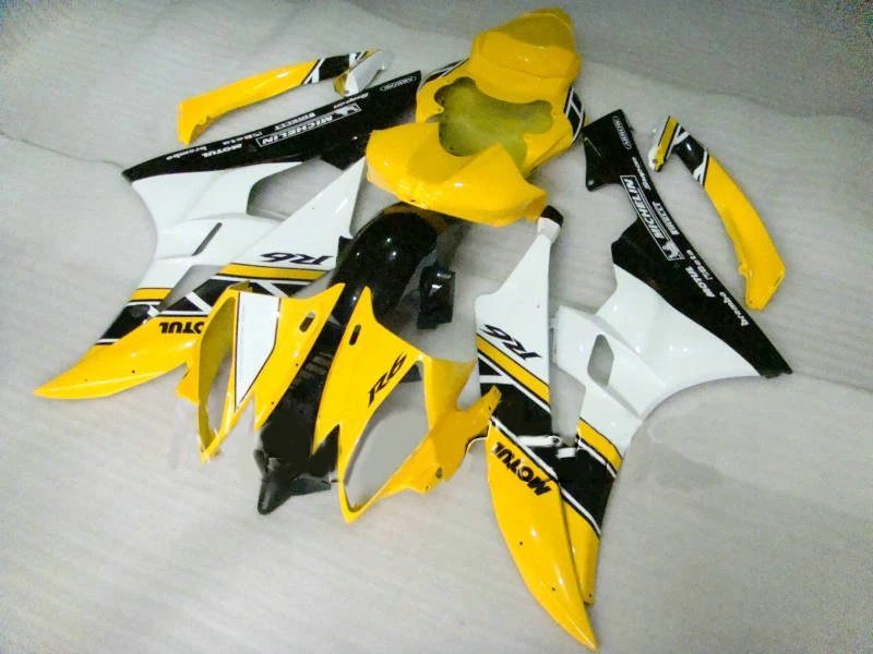 Литьевая форма обтекатель комплект для YAMAHA YZFR6 06 07 YZF R6 YZF600 2006 2007 ABS Желтый Белый