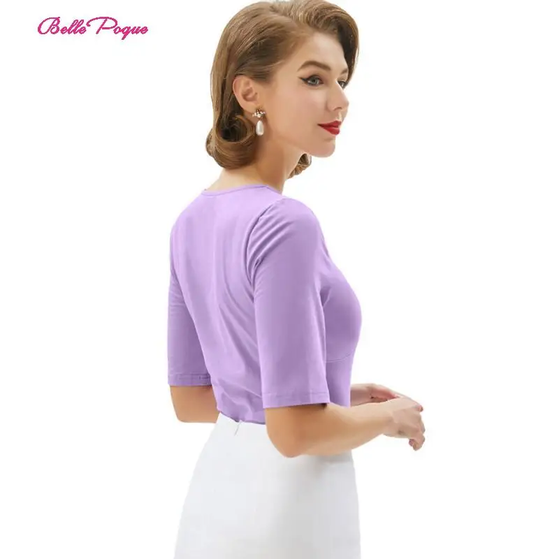 Belle Poque сведения о моде дамы передний узел галстука женские с коротким рукавом