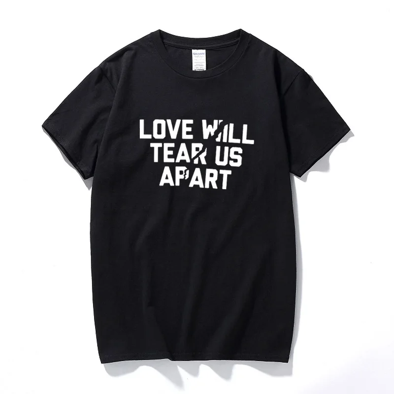 Футболка унисекс с принтом Love Will Tear us Apart Модная хлопковая футболка короткими