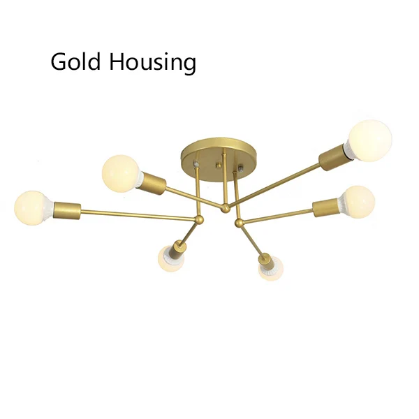 Gold Housing Простой современный светодиодный потолочный светильник, белый, черный, золотой, для лестницы, фойе, гостиной, столовой, подвесной потолочный светильник, железный, E27 - Цвет корпуса: Gold Housing