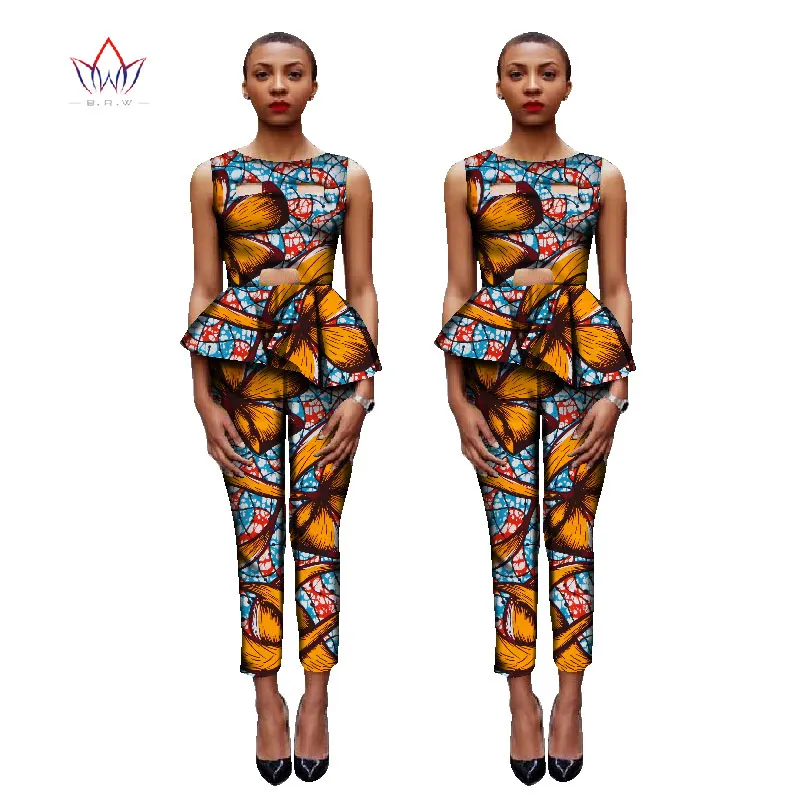 Одежда в африканском стиле укороченные топы комплект из 2 предметов женская одежда длинные штаны