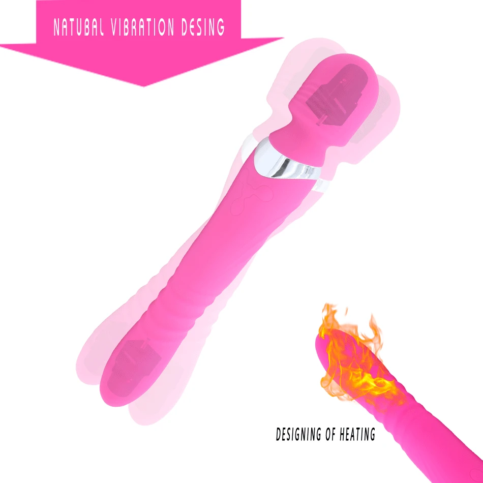 Вибратор с подогревом двойной мотор секс-игрушка для взрослых женщин AV Stick