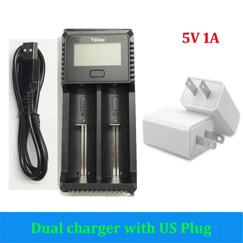 YK3 Charger with US Yakee 2 слота ЖК-дисплей USB зарядное устройство для аккумуляторов 3,7 в 1,48 в Li-Ion NiCd NiMh AAA LiFePO4 18650 26650 14500 - Цвет: YK3 Charger with US
