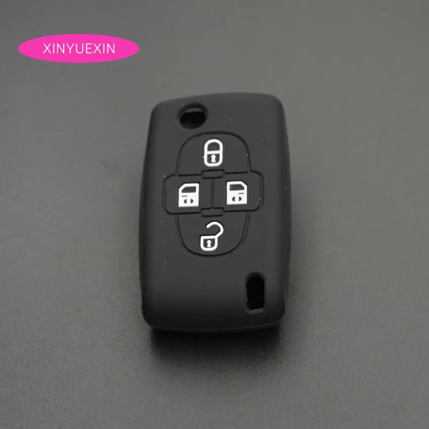 Xinyuexin силиконовый чехол для автомобильного ключа FOB Peugeot 1007 Citroen C8 4 кнопки с