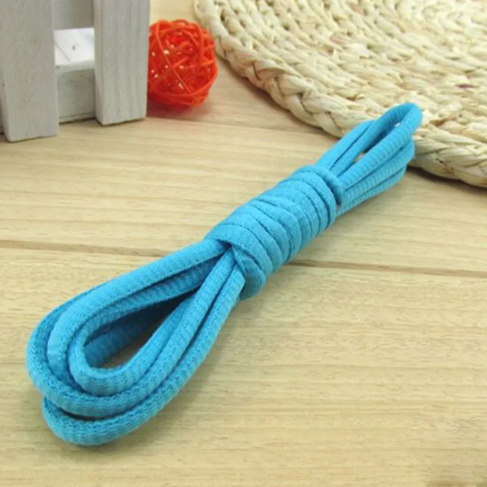 light blue 1 пара, овальные шнурки, 51 дюйм, высокое качество, полиэстер, однотонные классические круглые шнурки, повседневные спортивные ботинки, обувь, Шнурованные шнурки, 130 см - Цвет: light blue