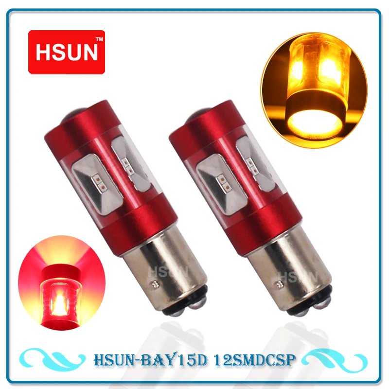 

HSUN 2Pcs 1157 BAY15D Led Bulb P21/5W 21 3030SMD Auto Leds Bulbs Brake Tail Lamp Car Backup light 12V 24V White Yellow Amber Red