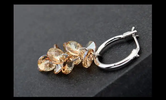 Labekaka Подлинная кристалл от Swarovski красивые махровые Подвески Подвеска мотаться женские серьги-подвески ювелирные украшения