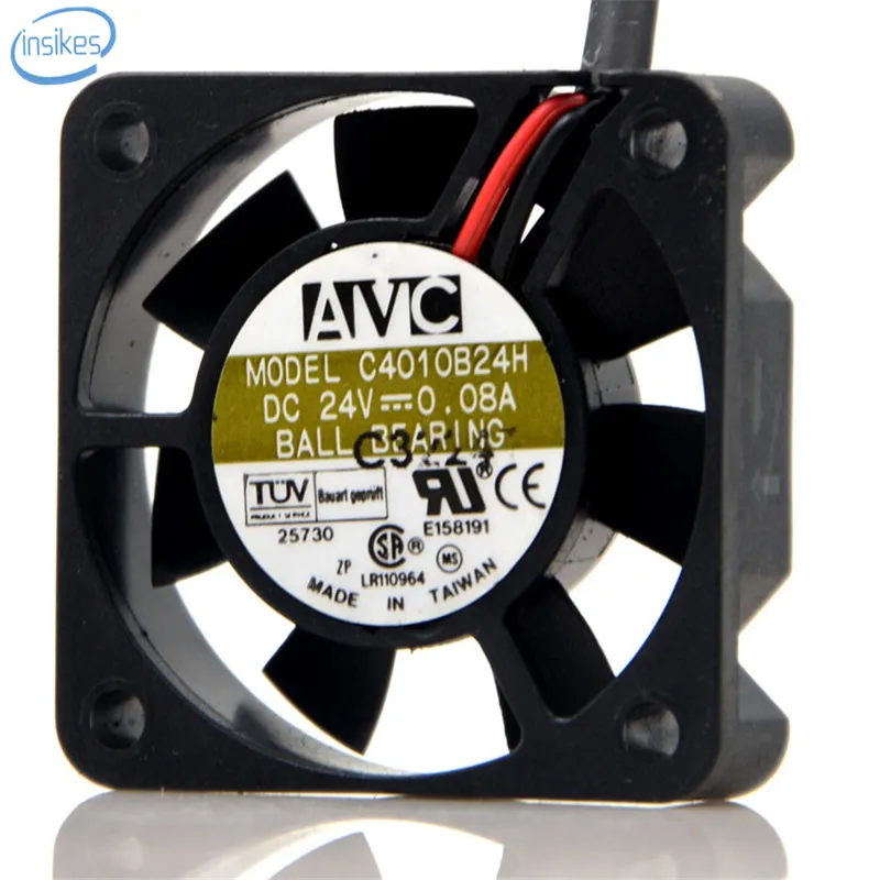 AVC C4010B24H двойной шарикоподшипник принтер охлаждающий вентилятор DC 24V 0.08A 2 провода