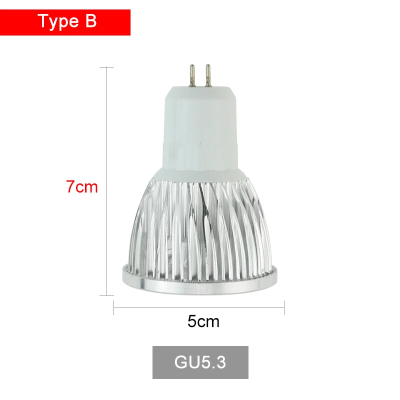 Затемнения светодиодный лампа E27 GU10 MR16 GU5.3 Светодиодный прожектор 220 V 240 V светодиодное освещение, лампа для дома для офиса и библиотеки - Испускаемый цвет: GU5.3-B