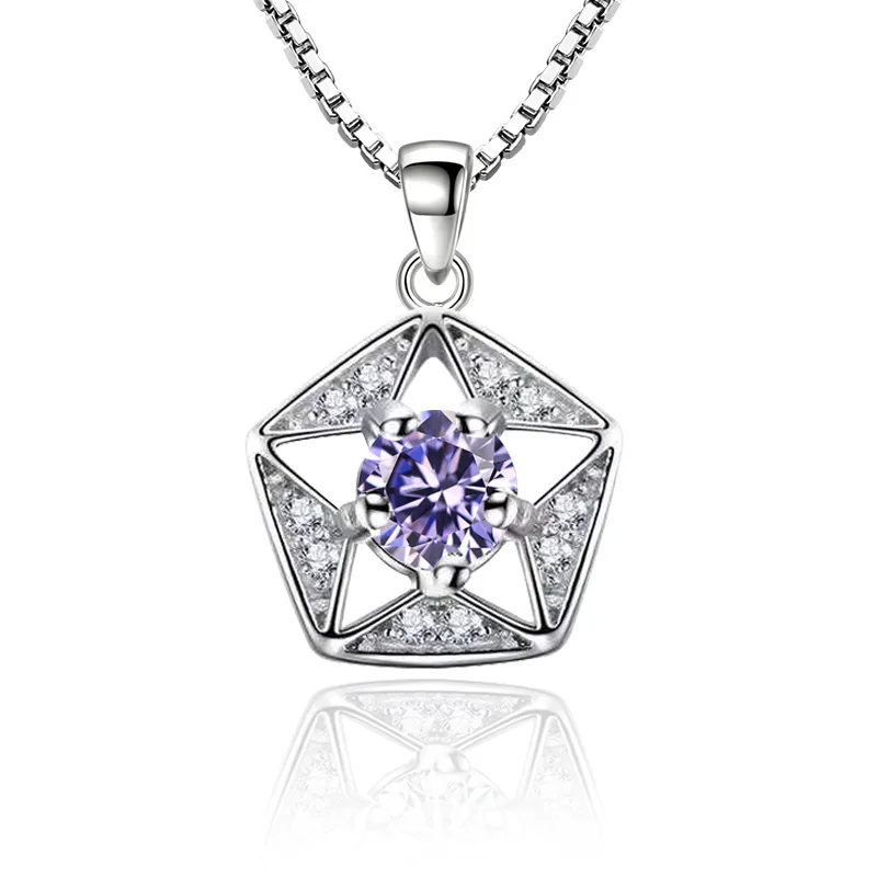 Женское ожерелье из серебра 100% пробы с подвеской-звездой | Украшения и аксессуары