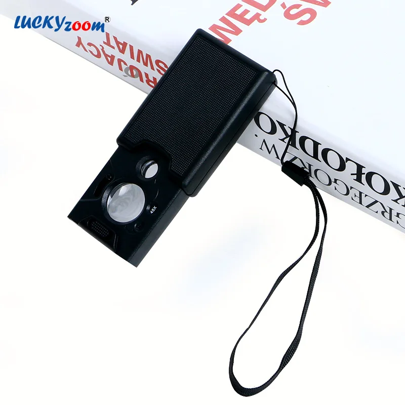 Luckyzoom 30X 45X 60X светодиодный освещенный увеличитель Портативный Выдвижной