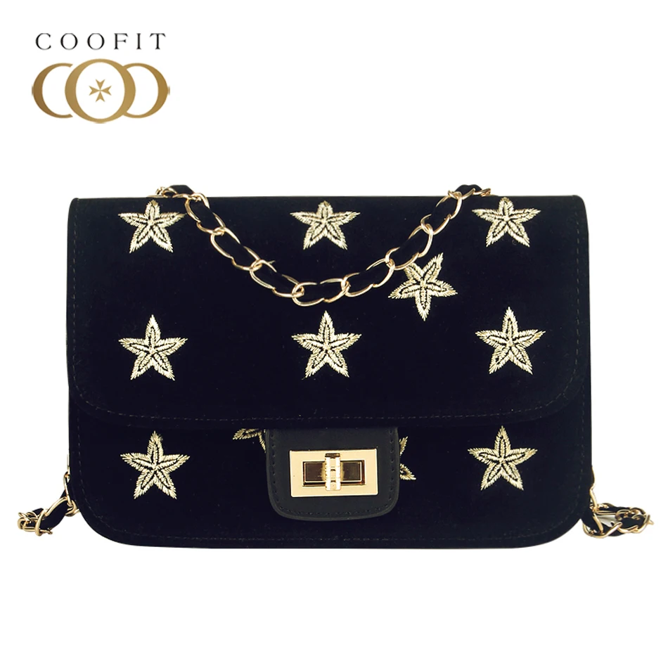 2018 винтажная бархатная сумка с вышивкой со звездами для женщин женская Замшевая