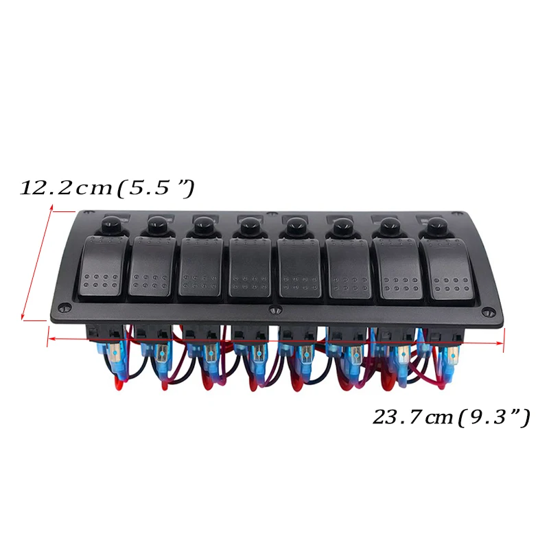 8 банд водонепроницаемый RV лодка переключатель панель 12В 24В красные светодиодные