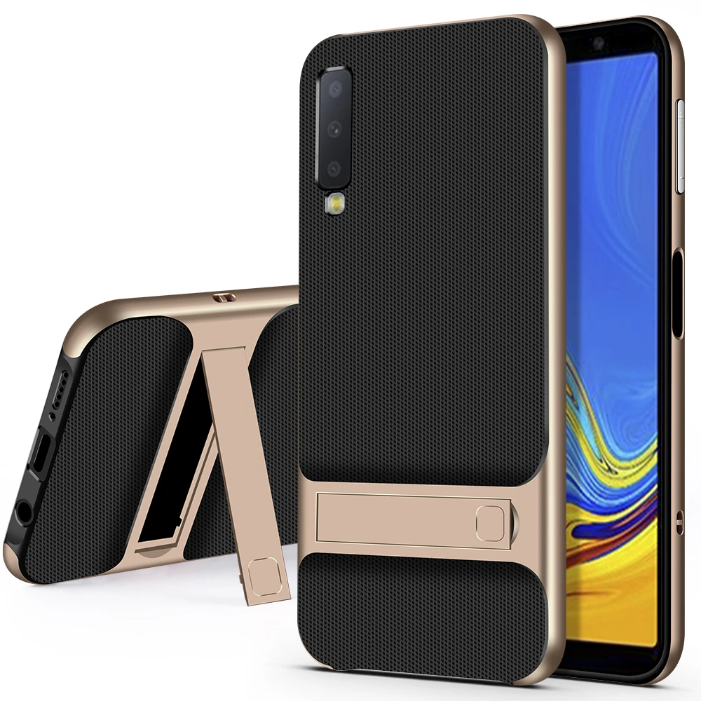 Для samsung Galaxy a7 чехол Роскошный мягкий силиконовый+ PC чехол с подставка гибридная Защита от царапин защитная задняя крышка чехол для samsung a7 A750