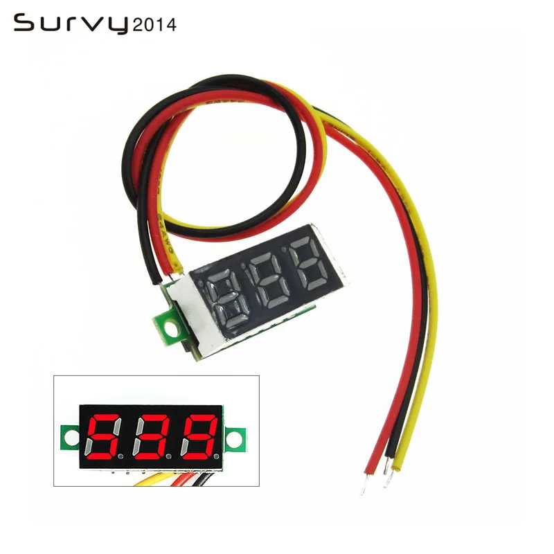 0 28 DC 0-100V Цифровой Красный светодиодный вольтметр Индикатор напряжения для