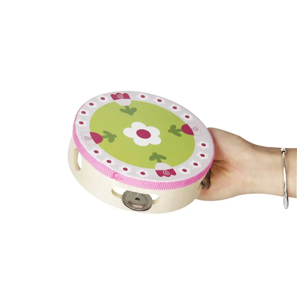 Музыкальный инструмент Orff 6 дюймовый табурин Woode Hand Bell Shake барабан игрушки для