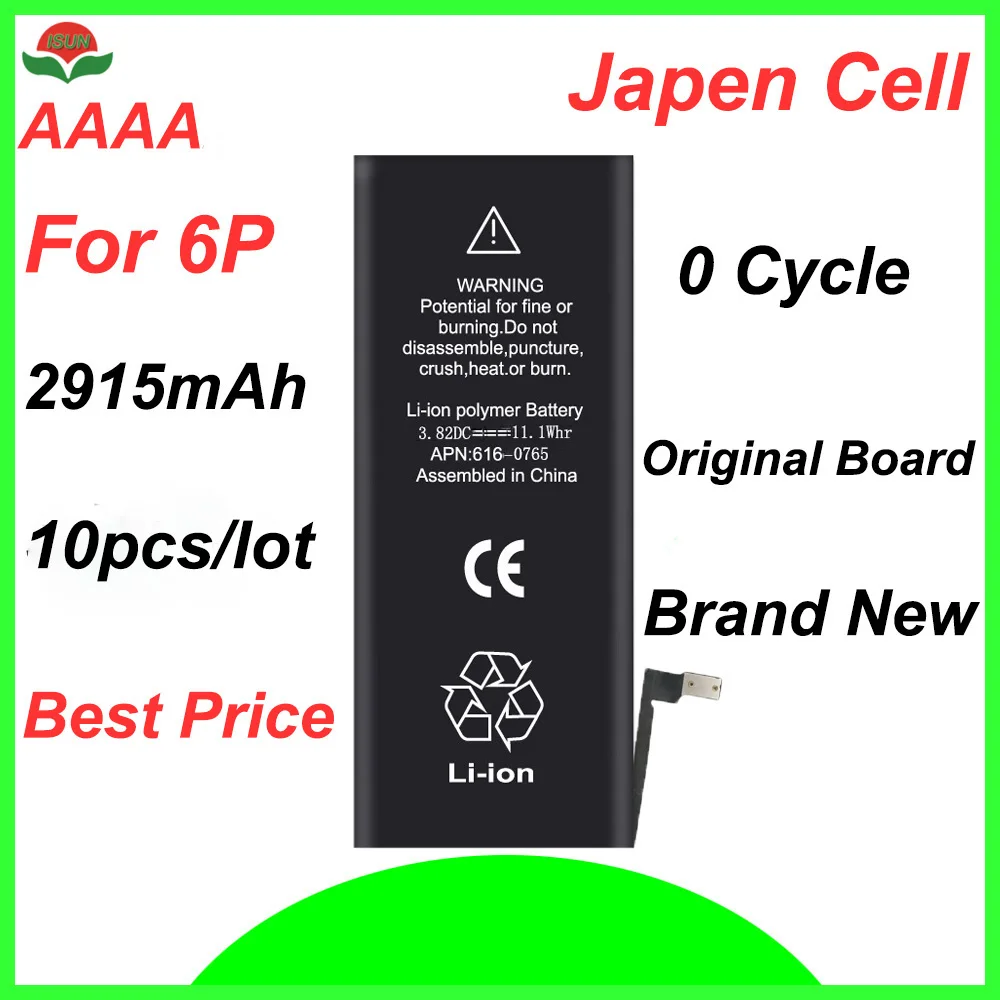 

ISUN 10pcs/lot AAAA Replacement Battery for iPhone 6 Plus Battery Repair