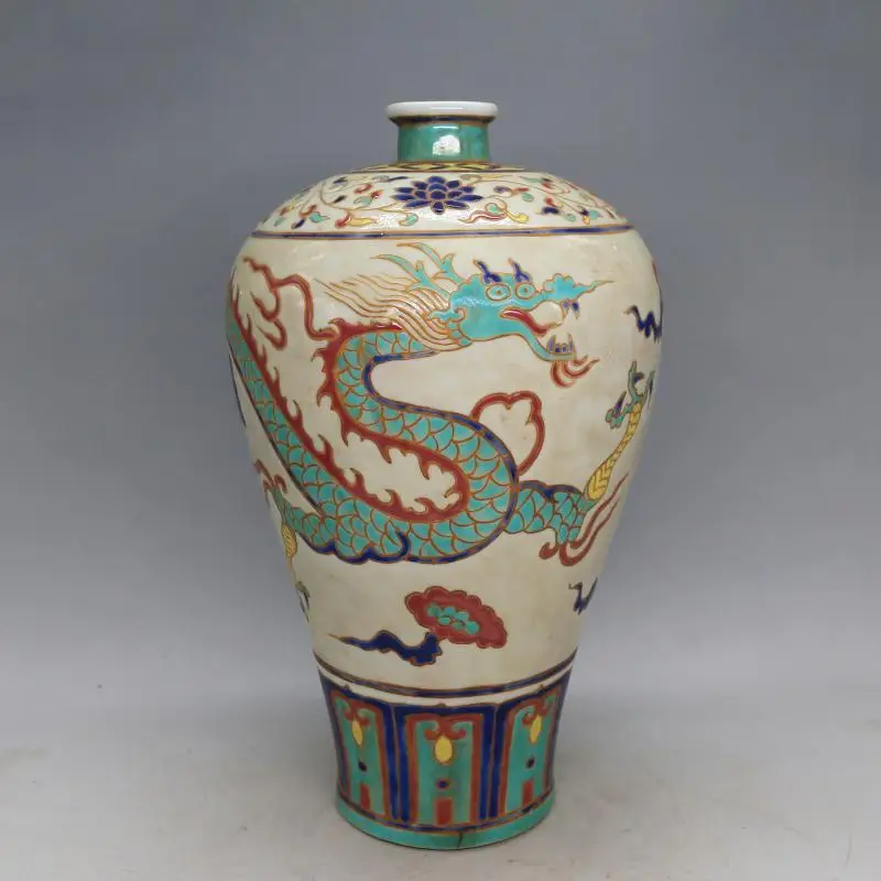 

antique MingDynasty(JingTai) porcelain vase,Dragon,Pastel Glaze,hand painted crafts /collection & adornment,Free shipping