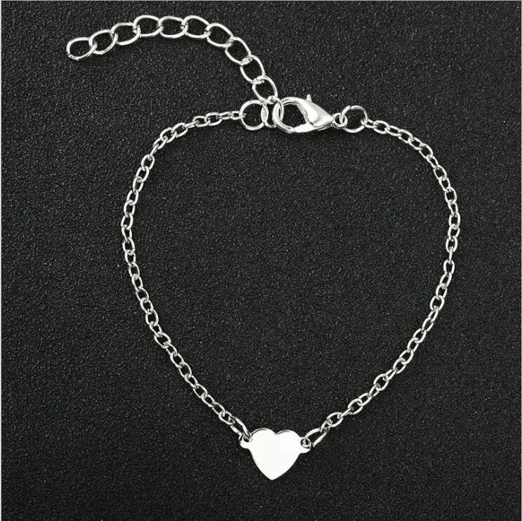 On Sale Promotion Dainty Minimalist Heart Alloy Bracelet Women hand chain Bijoux Jewelry Gift B3007 | Украшения и аксессуары